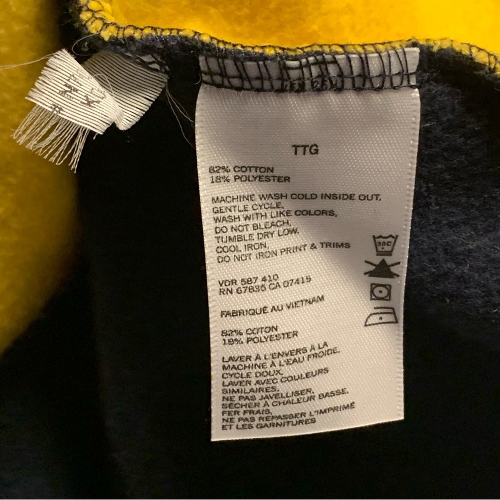 Men’s XXL NAUTICA Navy Yellow Color Block 1983 Coastal Horizon Zip Sweatshirt EC - Picture 13 of 15